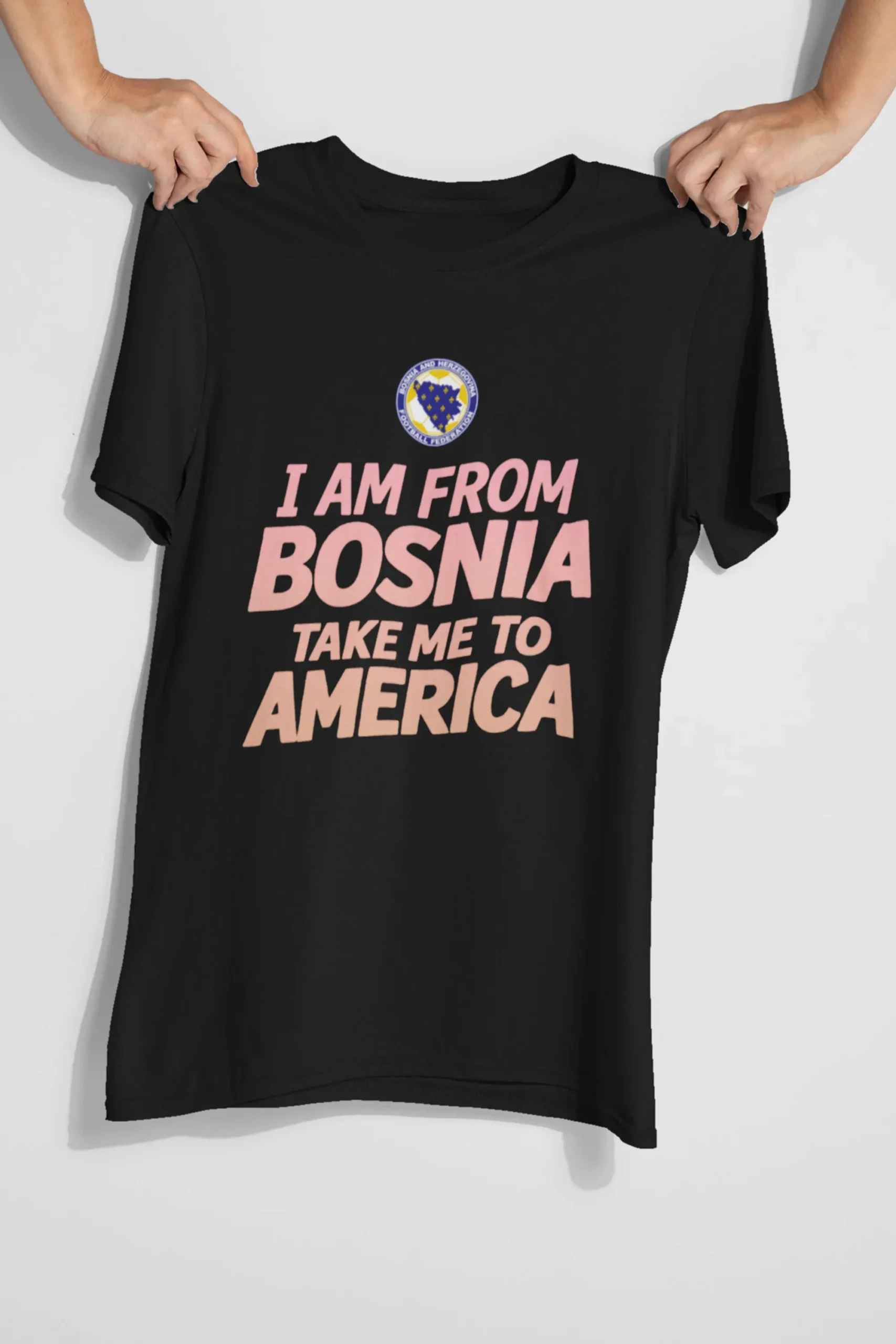I AM FROM BOSNIA TAKE ME TO AMERICA T-SHIRT UNISEX SUMMER