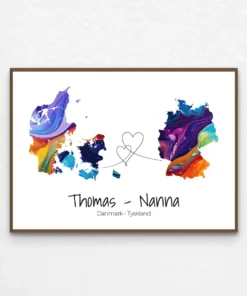 Personlig kærlighedsplakat – To lande, én kærlighed